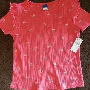 Old Navy Coral Kids Tee with Cherry Design